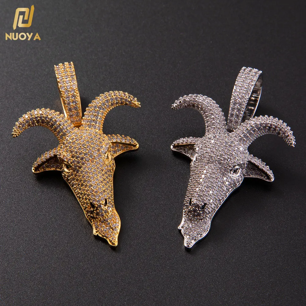 Shiny Trendy Goat Head Animal Pendant Necklace Charms For Men Women Gold Silver Color Cubic Zircon Hip Hop Jewelry Gifts
Shiny Trendy Goat Head Animal Pendant Necklace Charms For Men Women Gold Silver Color Cubic Zircon Hip Hop Jewelry Gifts