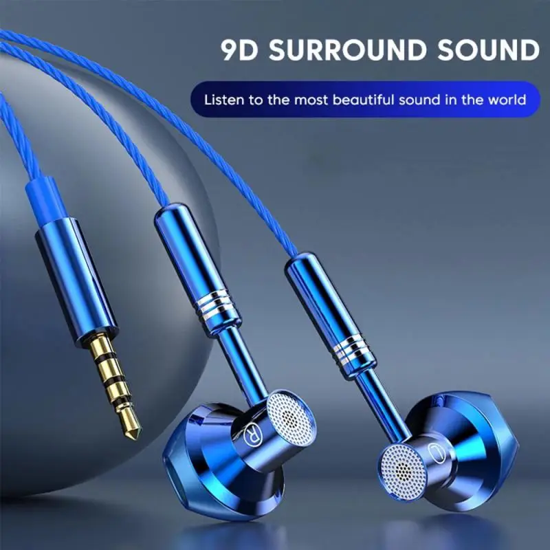 

Portable Sport Earphones 9d Surround Sound Corded Headset With Microphone Wired Earphones For Wired Earbuds 3.5mm In-ear