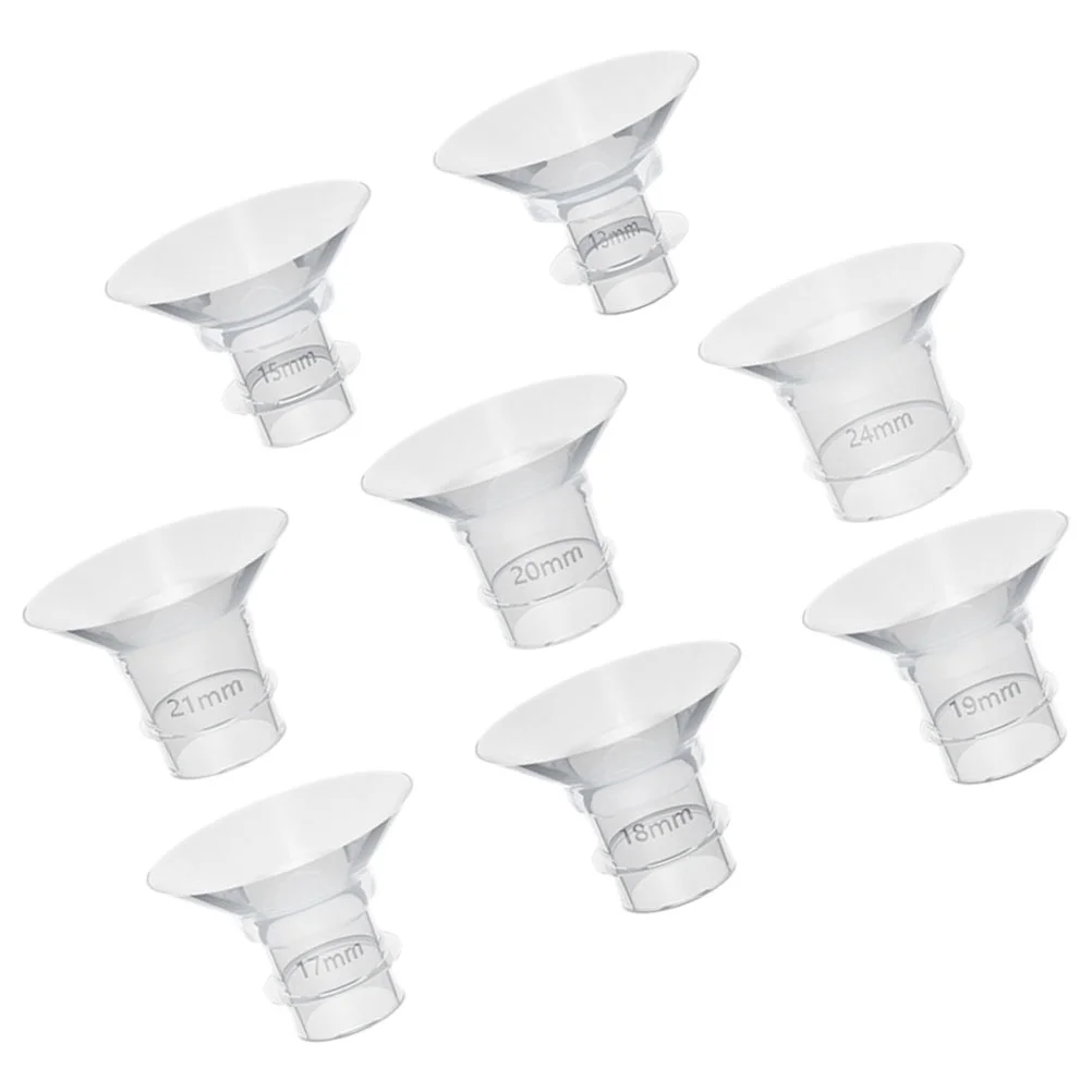 

8 Pcs Breast Pump Converter Electric 17mm Flange Insert Mom Cozy Inserts Trumpet Silicone 21mm Silica Gel