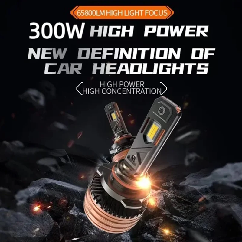 

300W High Power H4 H7 H11 H8 H9 9012 H1 H3 9005 HB3 9006 HB4 LED Headlight Bulb Canbu Car Fog Light 15800LM White Light 6000k