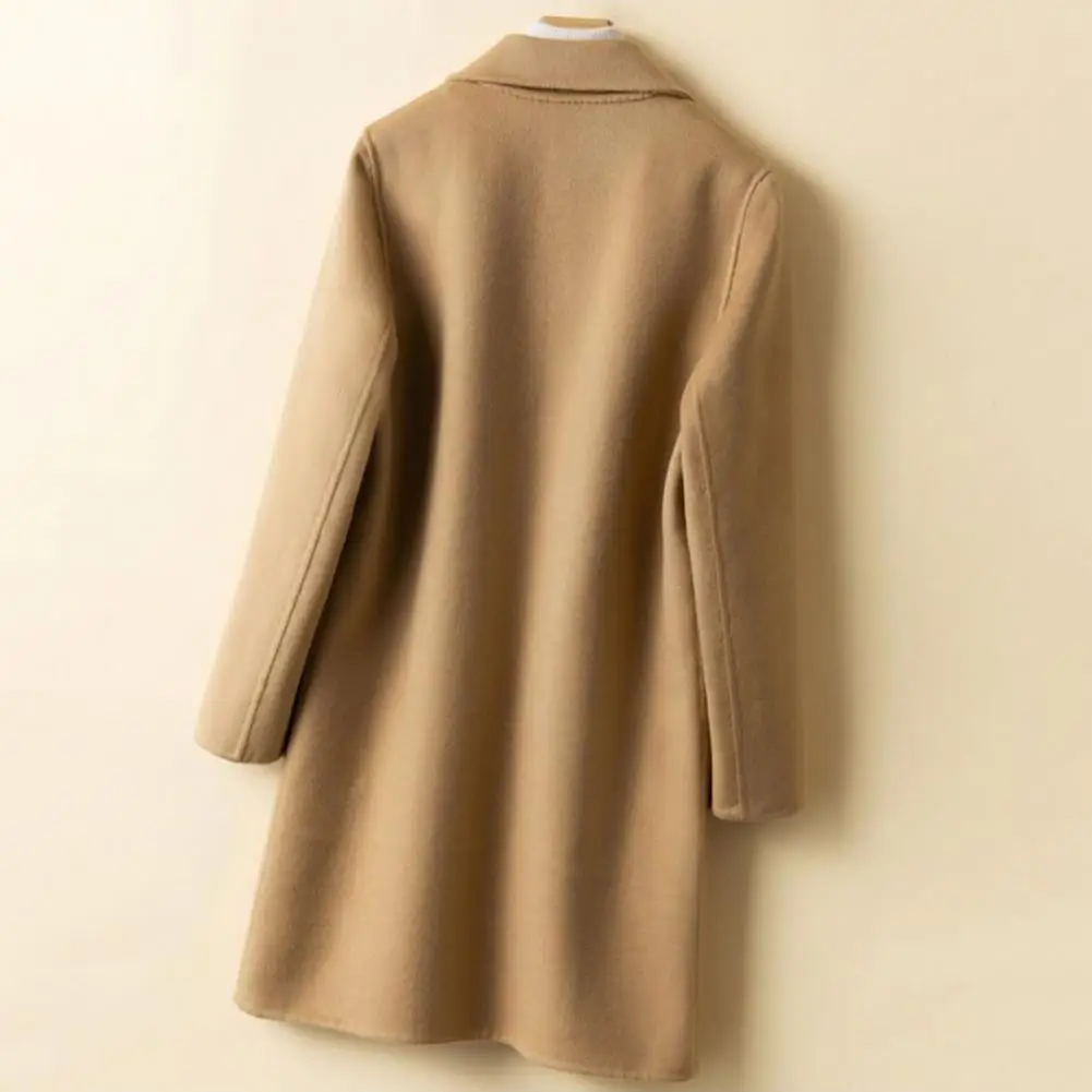 Women Woolen Coat Stylish Women's Mid Length Coat Warm Solid Color Single-breasted with Pockets for Fall Winter Vertical Pocket
Women Woolen Coat Stylish Women's Mid Length Coat Warm Solid Color Single-breasted with Pockets for Fall Winter Vertical Pocket