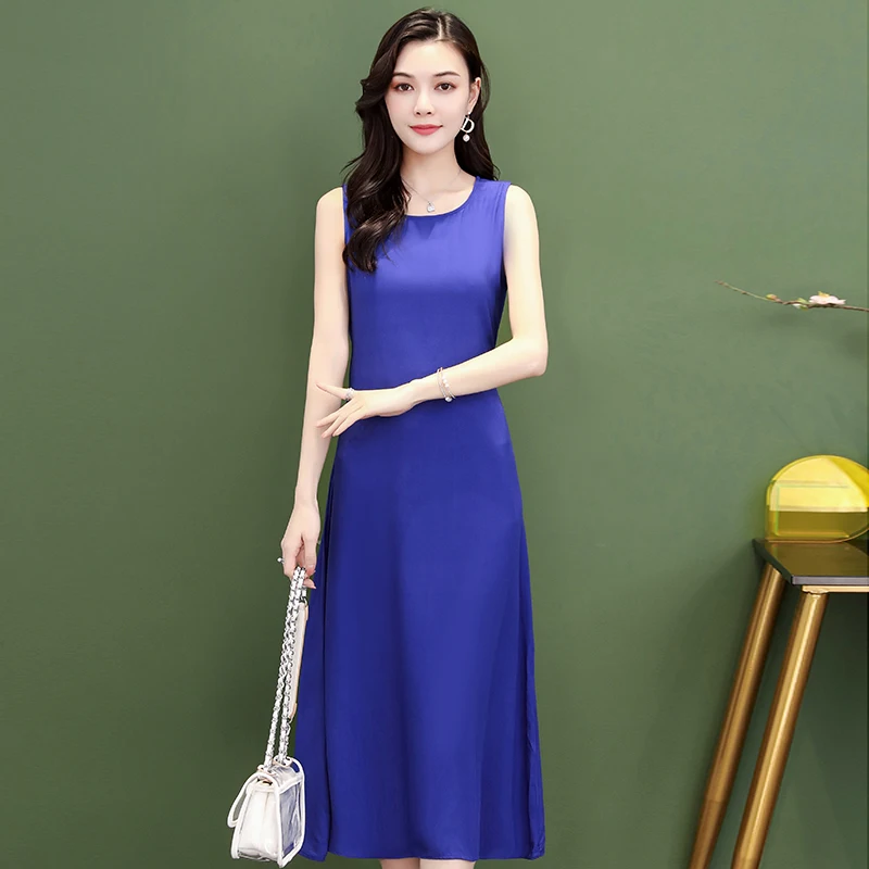 Women Summer Midi Dress Casual Solid Sleeveless O-Neck Back Lace Up High Waist A-line Sundress Elegant Lady Black Party Dresses
Women Summer Midi Dress Casual Solid Sleeveless O-Neck Back Lace Up High Waist A-line Sundress Elegant Lady Black Party Dresses