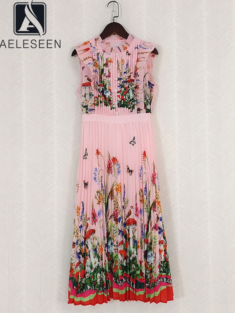 AELESEEN Runway Fashion Pleated Dress Women Butterfly Sleeve Pink Flower Print White Elegant Long Party Holiday
AELESEEN Runway Fashion Pleated Dress Women Butterfly Sleeve Pink Flower Print White Elegant Long Party Holiday