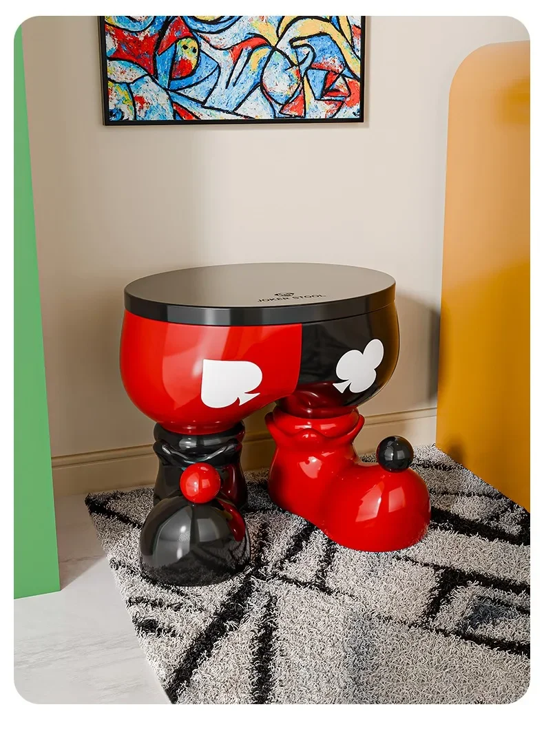 Creative clown shoe-changing stool large floor-standing ornaments high-end home living room storage decorations Creative clown shoe-changing stool large floor-standing ornaments high-end home living room storage decorations