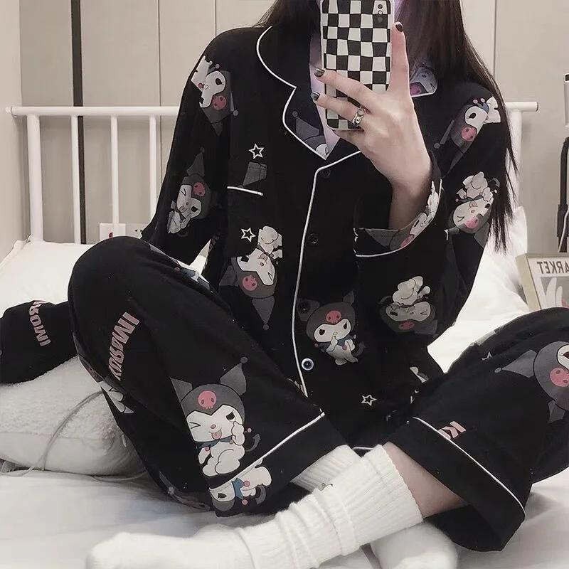 Sanrio Kuromi Mymelody Kawaii New Summer Home Girl Pajamas Student Cartoon Long-Sleeved Trousers Outside Wear Home Clothes
Sanrio Kuromi Mymelody Kawaii New Summer Home Girl Pajamas Student Cartoon Long-Sleeved Trousers Outside Wear Home Clothes