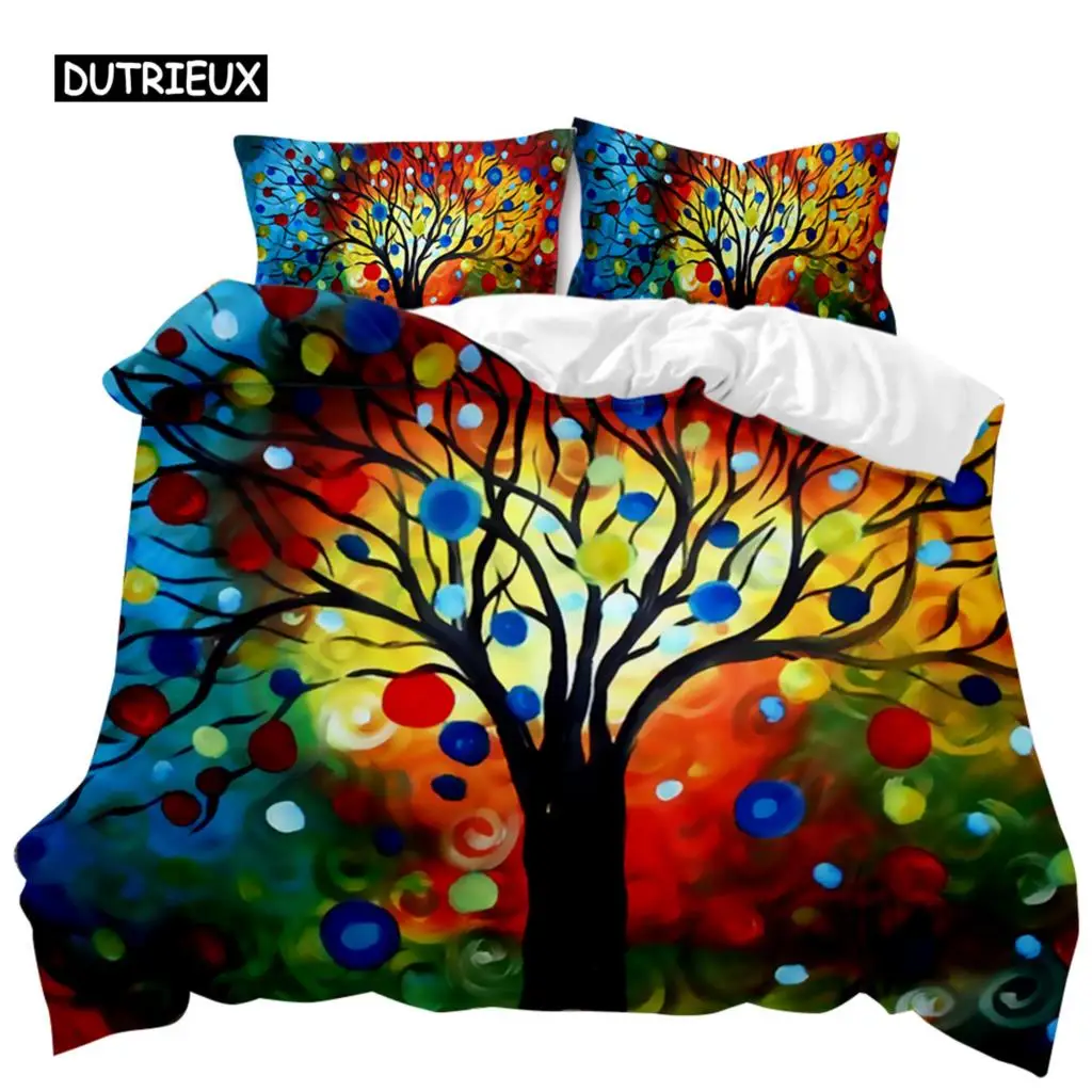 Tree Duvet Cover Bohemian Forest Happiness Tree Comforter Cover Bedding Set Twin Double Queen King Size Polyester Qulit Cover
Tree Duvet Cover Bohemian Forest Happiness Tree Comforter Cover Bedding Set Twin Double Queen King Size Polyester Qulit Cover