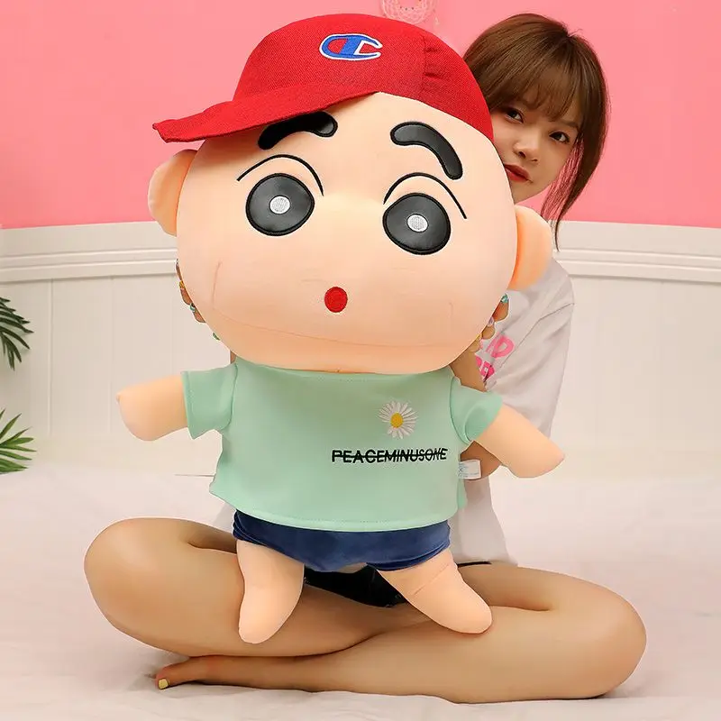 

Кавайная аниме плюшевая кукла Crayon Shin Chan большого размера 40/50 см, Мультяшные красные синие толстовки, коллекционная мягкая игрушка, детский подарок для девочки
