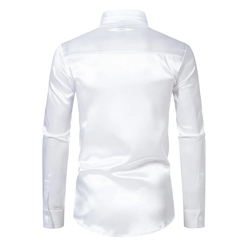 

Классическая атласная шелковая рубашка на пуговицах для мужчин, Облегающая рубашка с длинным рукавом, отлично подходит для вечеринок и мероприятий (103 персонажей)