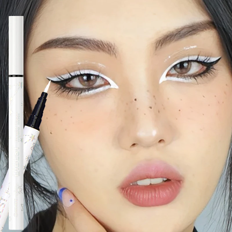 

Lasting White Eyeliner Pencil Waterproof Quick-Drying No Blooming Matte Colored Liquid Eye Liner Pen Women Eyes Makeup Cosmetics