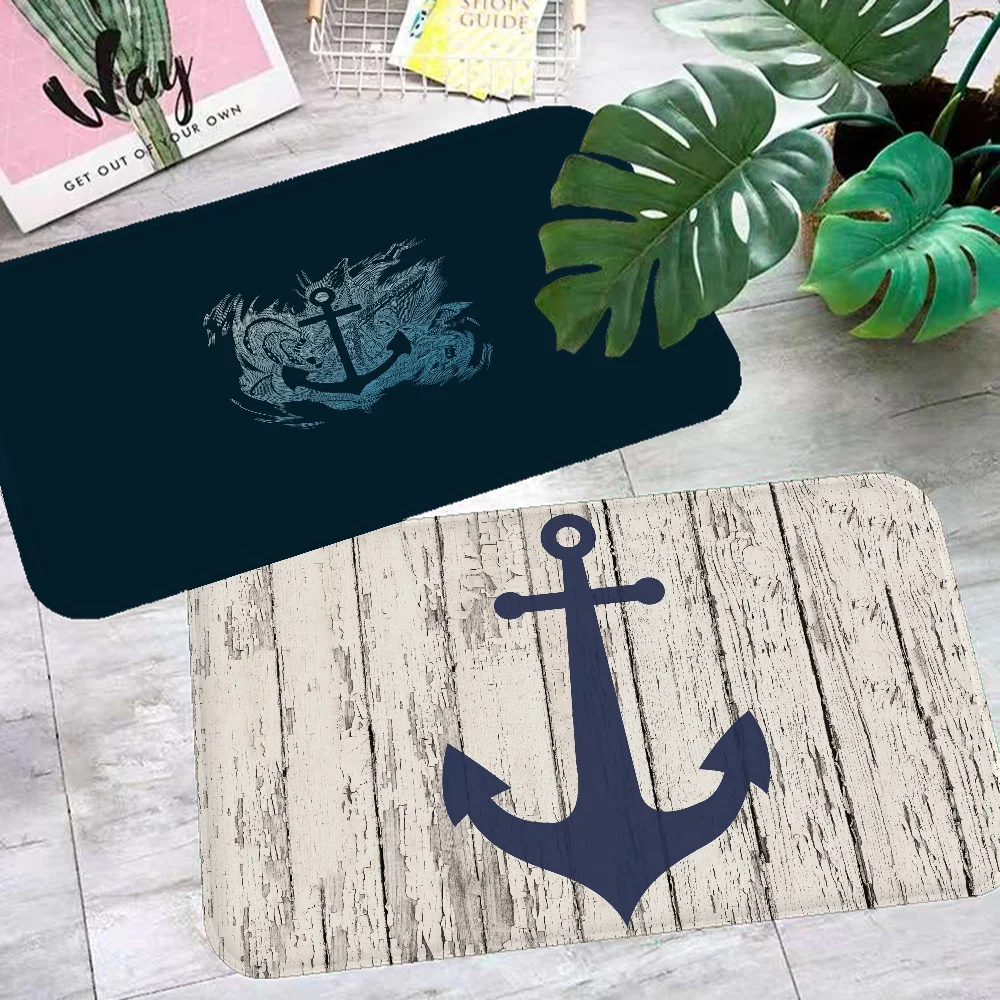 

Ship's anchor logo Floor Mat Floor Mat Nordic Style Home Doormat Bathroom-Toilet Mats Bedroom Hotel Decor Mat