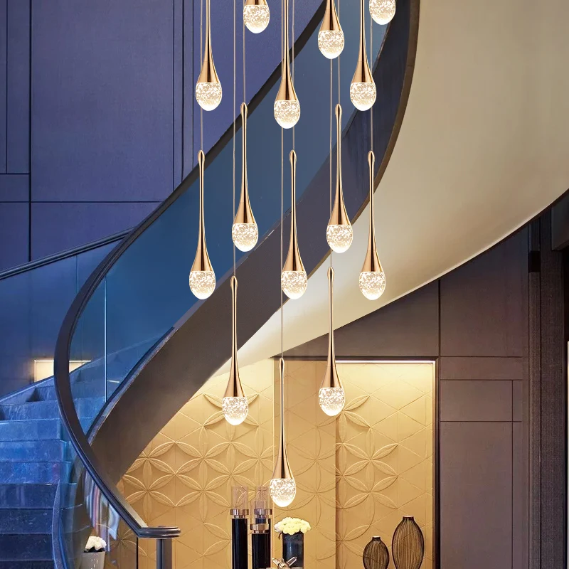 Modern LED crystal chandelier creative loft long spiral staircase chandelier villa living room hall lighting ceiling chandelier
Modern LED crystal chandelier creative loft long spiral staircase chandelier villa living room hall lighting ceiling chandelier