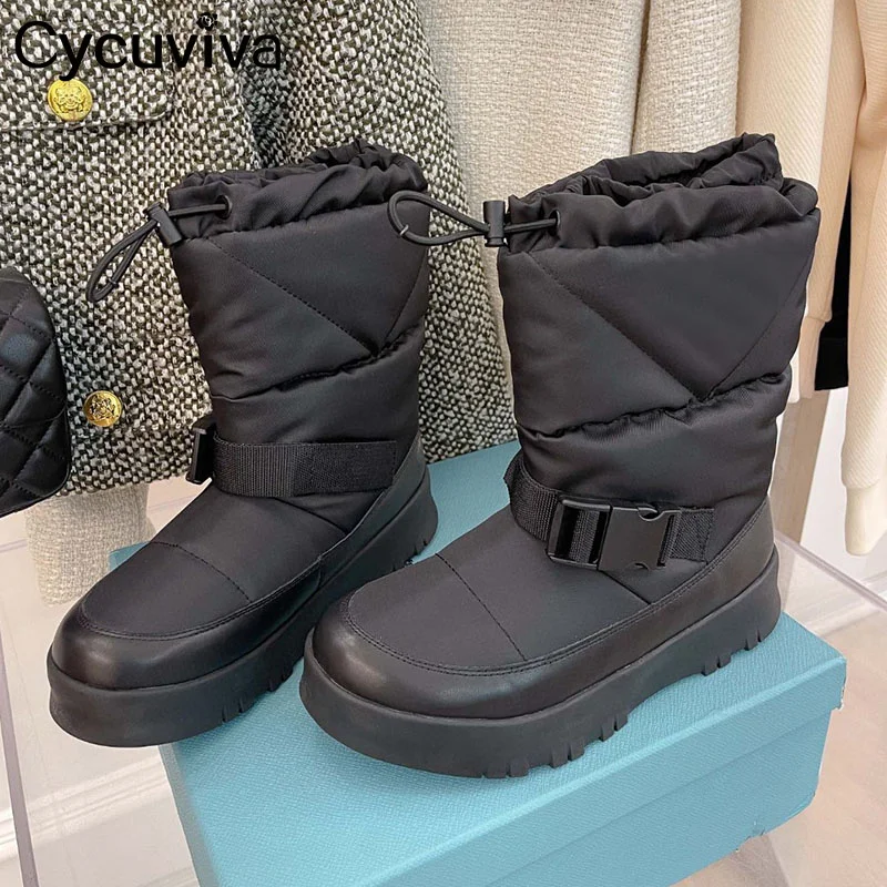 New Down Warm Snow Boots Women Round Toe Thick Sole Belt Buckle Fashion Ankle Boots Winter Casual Party Elastic Band Short Boots
New Down Warm Snow Boots Women Round Toe Thick Sole Belt Buckle Fashion Ankle Boots Winter Casual Party Elastic Band Short Boots