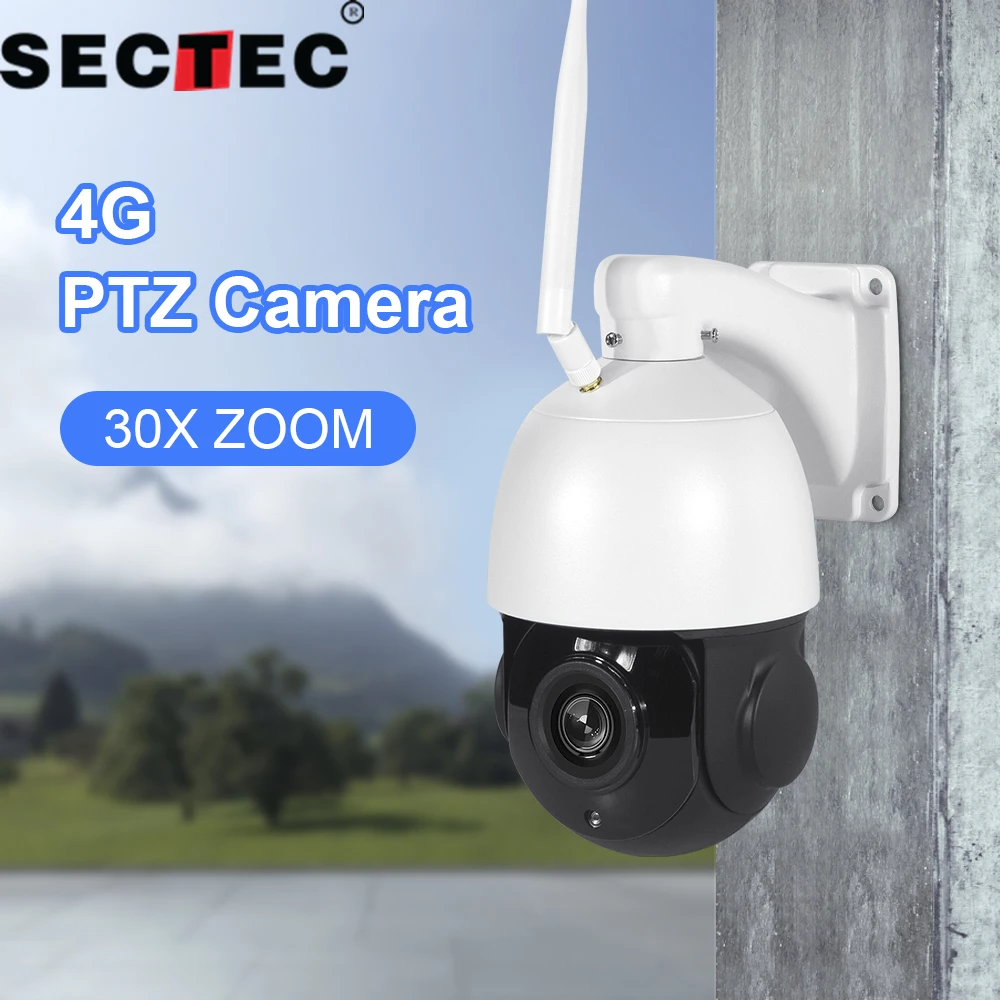 

SECTEC HD 1080P 5MP PTZ IP Camera Two Way Audio CCTV 150m IR Night Vision Outdoor Network Speed Dome 30X Zoom Lens PTZ Camera