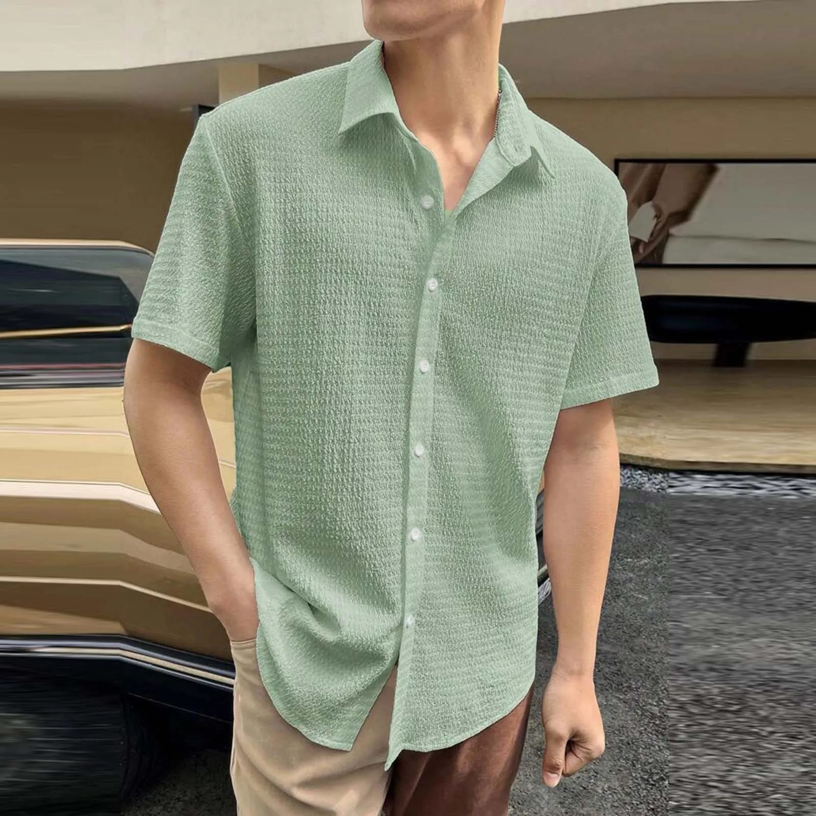 2024 Korean Style Fashion Men'S Turndown Collar Texture Solid Shirts Casual Streetwear Simple All-Match Short Sleeved Blouse Top
2024 Korean Style Fashion Men'S Turndown Collar Texture Solid Shirts Casual Streetwear Simple All-Match Short Sleeved Blouse Top