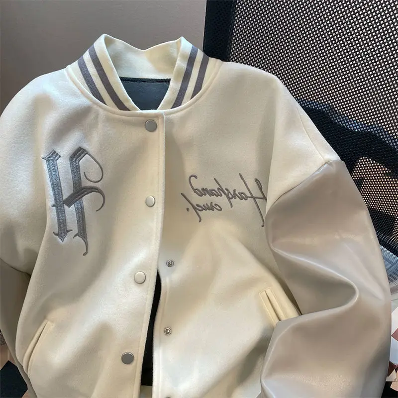 American Fried Street Embroidery Baseball Uniform Men and Women Ruffian Handsome Button High Sense Winter Lapel Jacket Coat
American Fried Street Embroidery Baseball Uniform Men and Women Ruffian Handsome Button High Sense Winter Lapel Jacket Coat