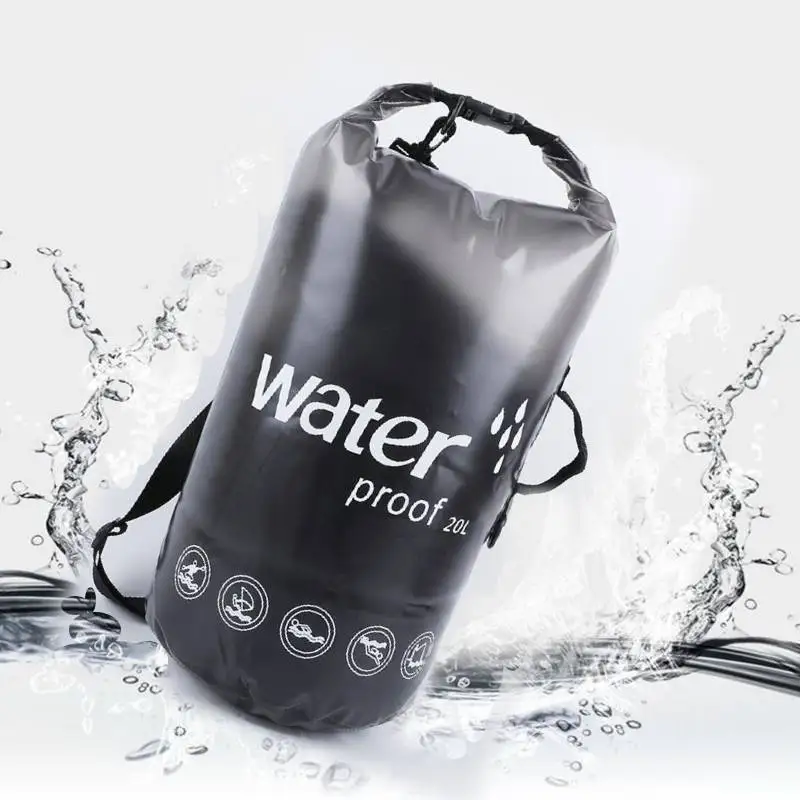 

10L 20L PVC Waterproof Swimming Bag Men Women Outdoor Beach Diving Rafting Floating Ocean Water Large Portable Bags xa196wd