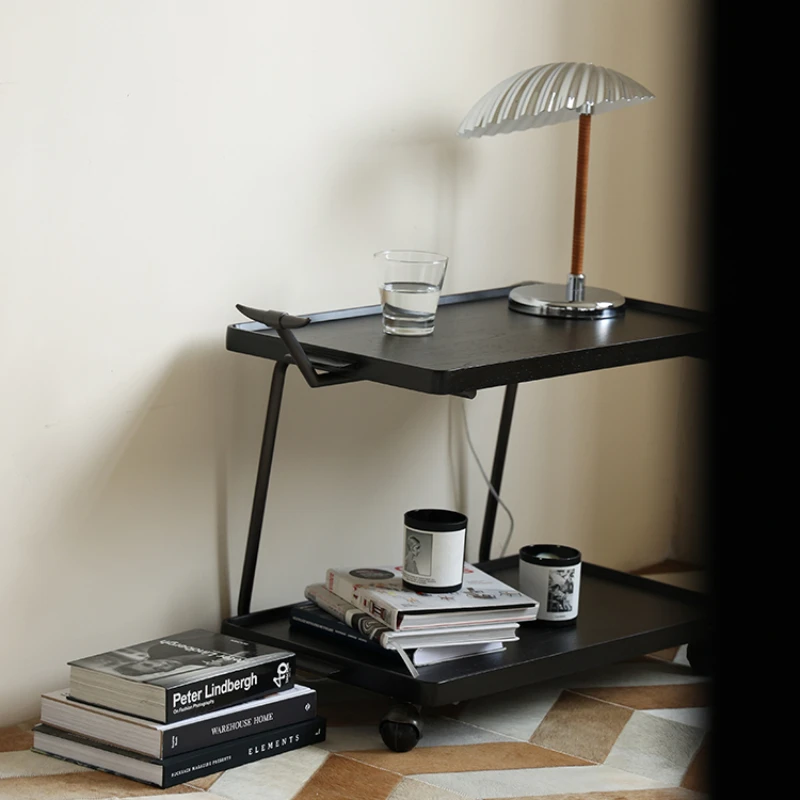 

Wakana: Exclusive samurai black! Medieval movable trolley, sofa storage, small side, a few with a coffee table, dining cart