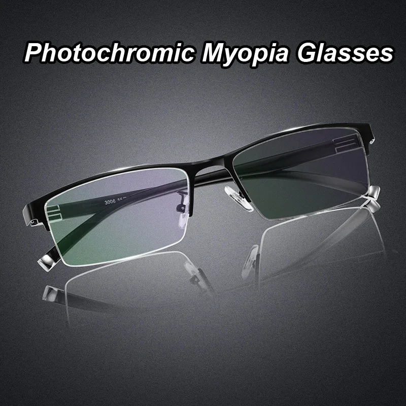 Business Half Frame Myopia Glasses Finished Optical Photochromic Eyewear Diopter 0 To -6.0 Trend Women Men Near Sight Eyeglasses
Business Half Frame Myopia Glasses Finished Optical Photochromic Eyewear Diopter 0 To -6.0 Trend Women Men Near Sight Eyeglasses