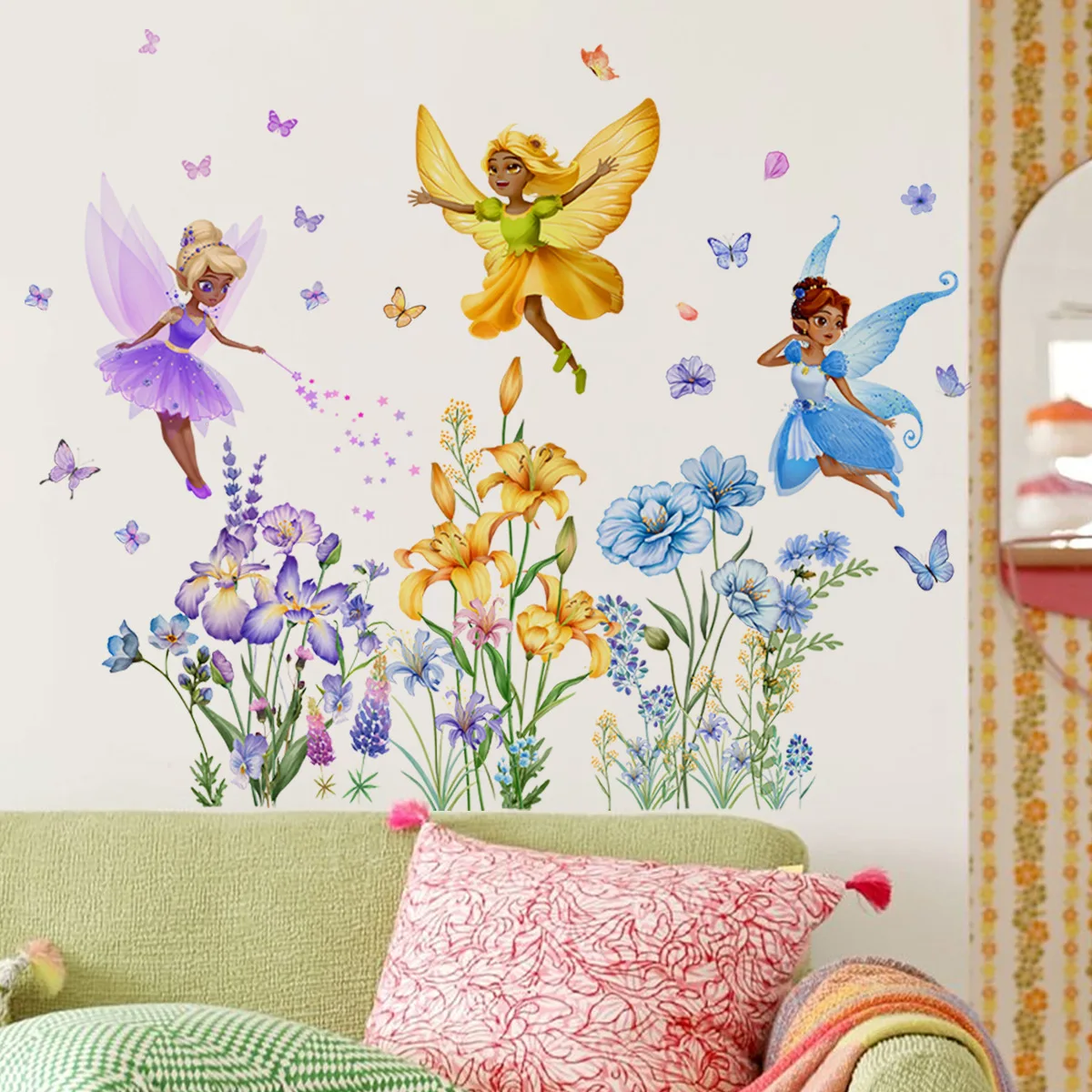 Flower Fairy Cute Wall Sticker Girl Bedroom Living Room Home Decoration Baby Nursery Room Removable Butterfly Plant Wallpaper
Flower Fairy Cute Wall Sticker Girl Bedroom Living Room Home Decoration Baby Nursery Room Removable Butterfly Plant Wallpaper