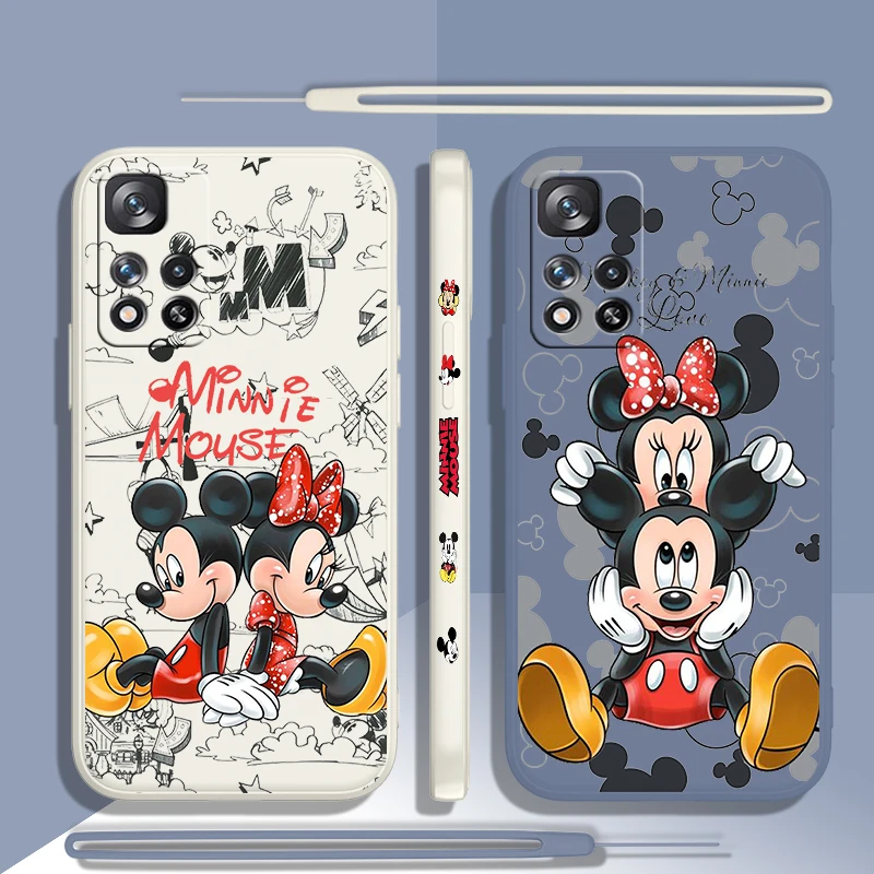 

Mickey Minnie Classic For Xiaomi Redmi Note 13 12 11E 11T 10T 10S10 Pro Plus Turbo 5G 4G Liquid Left Rope Phone Case