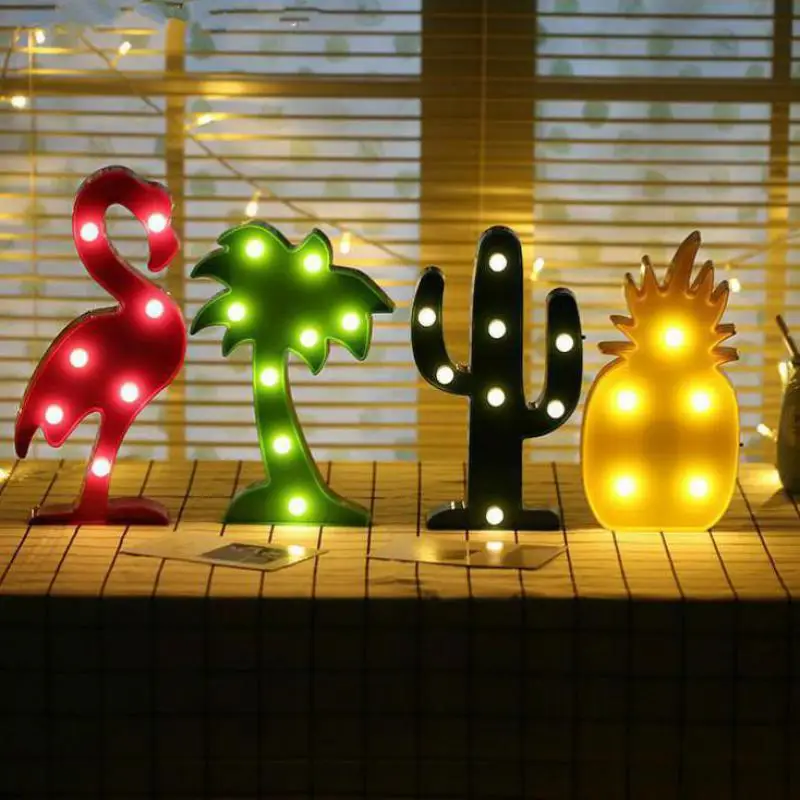 Decorative Flamingo Led Night Light Pineapple Cactus Nightlight Marquee Home Christmas Party Decor Table Lamp
Decorative Flamingo Led Night Light Pineapple Cactus Nightlight Marquee Home Christmas Party Decor Table Lamp