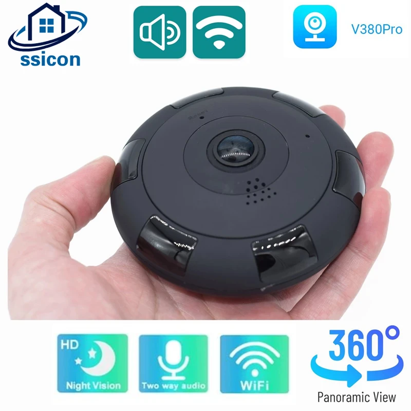 Беспроводная панорамная камера V380 Pro 960P с углом обзора 360 градусов, объектив «рыбий глаз», двухканальная аудиосвязь, миниатюрная Wi-Fi камера для умного дома
Беспроводная панорамная камера V380 Pro 960P с углом обзора 360 градусов, объектив «рыбий глаз», двухканальная аудиосвязь, миниатюрная Wi-Fi камера для умного дома