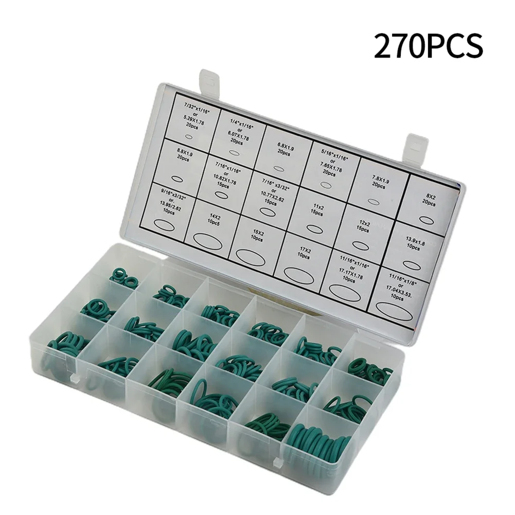 270Pcs Car Air Conditioning O-rings R134a Car Air Conditioning Seal Sealing Ring Set A/C System O-Ring Rubber O-Ring Gasket
270Pcs Car Air Conditioning O-rings R134a Car Air Conditioning Seal Sealing Ring Set A/C System O-Ring Rubber O-Ring Gasket