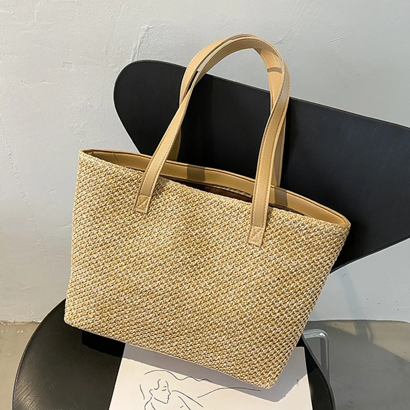 Wicker Woven Beach Shopper - Large Capacity Summer Tote 19 Sca557c5ef3474432a6d871812774f396m