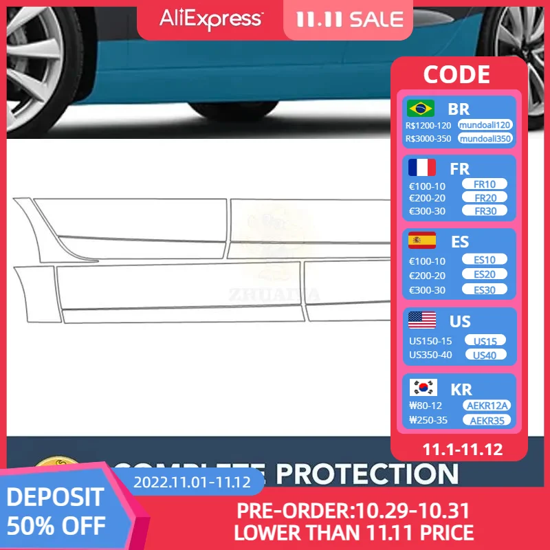 PreCut Rocker Panels Paint Protection Clear Bra Guard Kit 7.5mil TPU PPF For AUDI A6 S6 BASE AVANT S-LINE 2006-2011
PreCut Rocker Panels Paint Protection Clear Bra Guard Kit 7.5mil TPU PPF For AUDI A6 S6 BASE AVANT S-LINE 2006-2011
