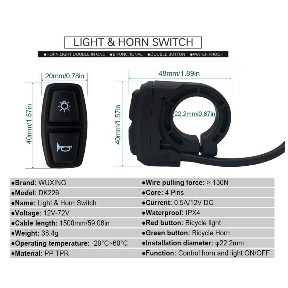 Ebike Headlight Bike Light Harness 12~72V Electric Bike Lamp Front/Rear Light Set LED Brake Lamps Quick Release
Ebike Headlight Bike Light Harness 12~72V Electric Bike Lamp Front/Rear Light Set LED Brake Lamps Quick Release