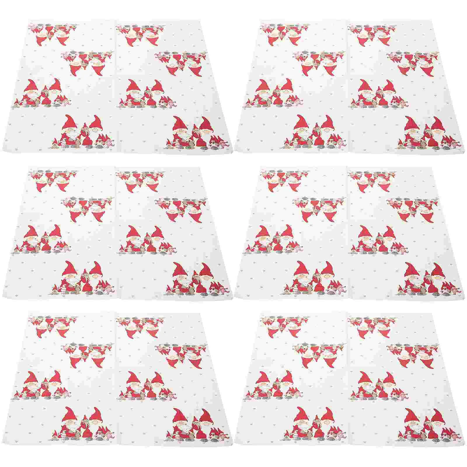 

40 Pcs Christmas Serving Utensils Disposable Napkins for Party Printed Tableware Dinner Cutlery