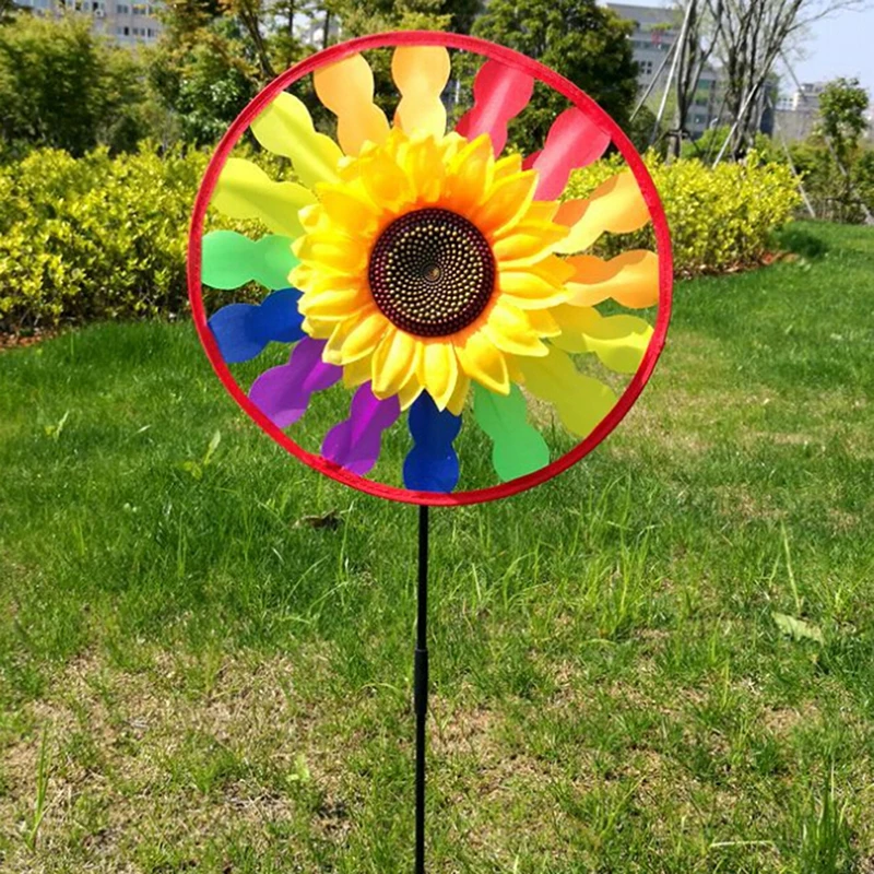 

Colorful Sunflower Windmill Wind Spinner Pinwheel Garden Yard Decoration Kids DIY Toy Outdoor Gift