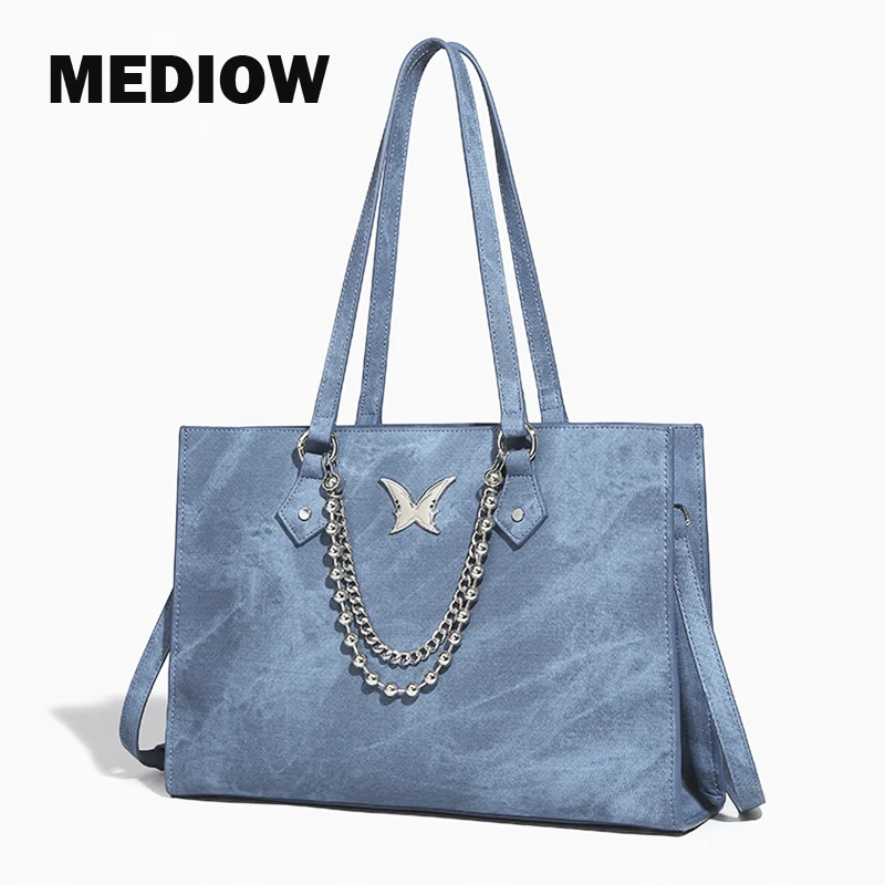 Роскошные дизайнерские сумки MEDIOW сумки-шопперы для женщин, новинка 2023 года, вместительные сумки через плечо из искусственной кожи с нашивкой-бабочкой и цепочкой 
Роскошные дизайнерские сумки MEDIOW сумки-шопперы для женщин, новинка 2023 года, вместительные сумки через плечо из искусственной кожи с нашивкой-бабочкой и цепочкой