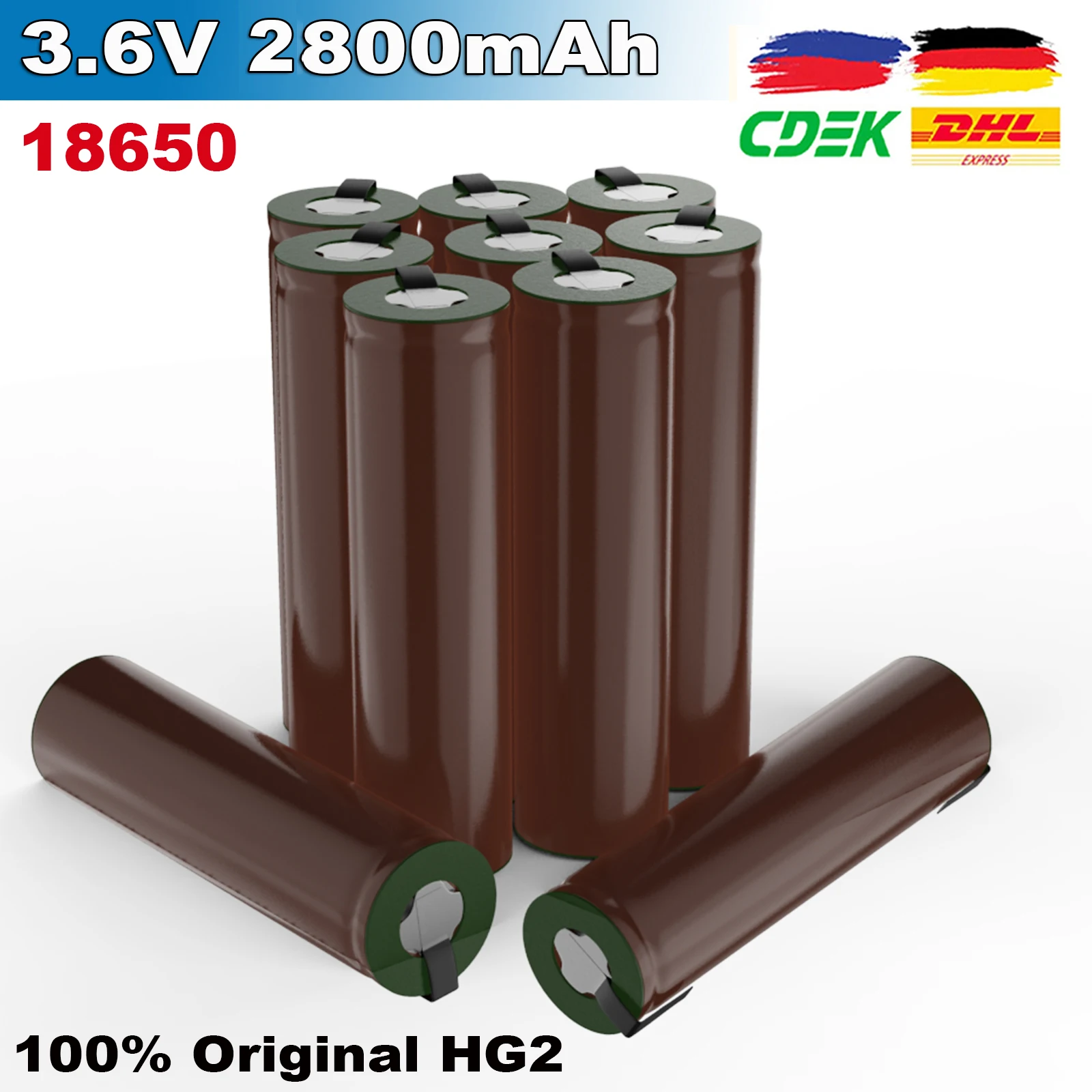 100% Original 18650 Battery 4Pcs 3.6V Rechargeable Battery For HG2 batteries + DIY Nickel 2800mAh 18650 Batteries Power battery
100% Original 18650 Battery 4Pcs 3.6V Rechargeable Battery For HG2 batteries + DIY Nickel 2800mAh 18650 Batteries Power battery