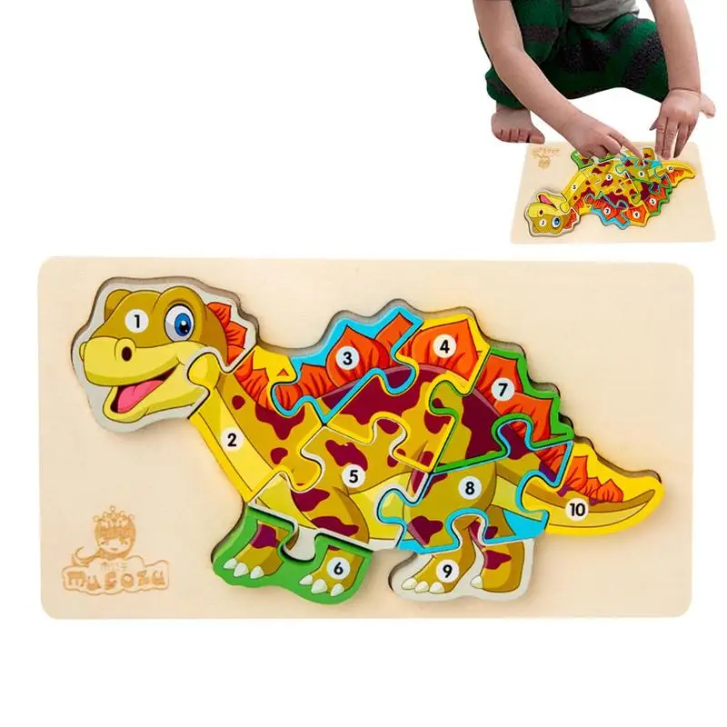 

Пазлы-Динозавры для детей, 2-4 дюйма, игрушки Монтессори, детские игрушки для мальчиков и девочек, деревянные головоломки