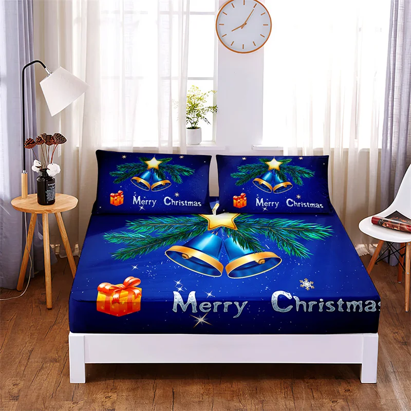 

Christmas decorations Bedding Sets Fitted Sheet Christmas Mattress Cover Four Corners with Elastic Band Bed Cover Set Bed Sheets