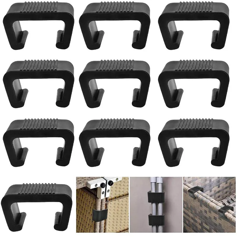 

8pcs Outdoor Sofa Plastic Clamps Wicker Chair Fasteners Garden Furniture Connectors Anti Deformed Rattan Furniture Clips