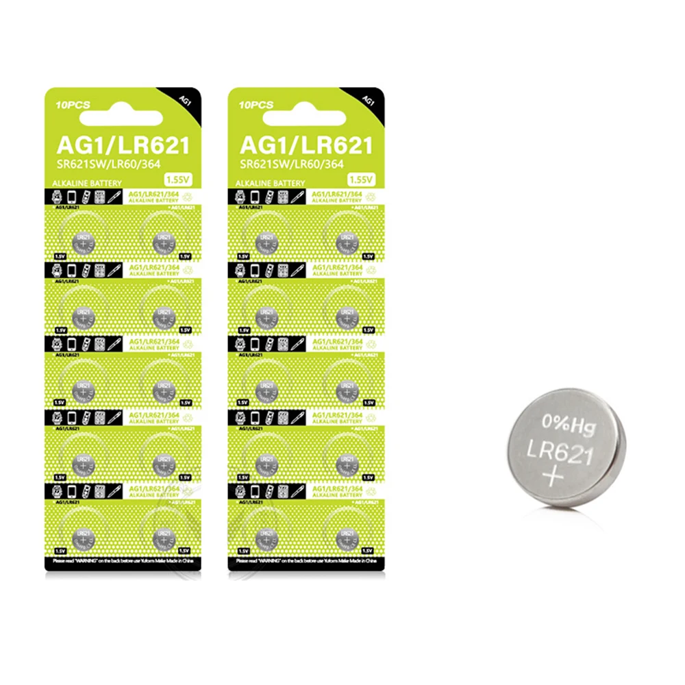 AG1 LR621 364 V364 164 531 SR621 SR621SW SR60 CX60 1.55V Alkaline Battery For Watch Car Key Remote Toy Button Coin Cell
AG1 LR621 364 V364 164 531 SR621 SR621SW SR60 CX60 1.55V Alkaline Battery For Watch Car Key Remote Toy Button Coin Cell