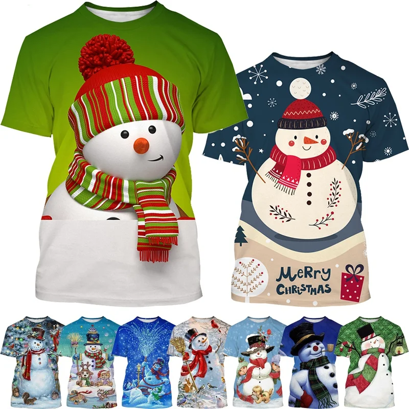 New Winter Snowman Short-sleeved T Shirt Men and Women Fashion Casual Short-sleeved T Shirt Christmas Holiday Streetwear Top
New Winter Snowman Short-sleeved T Shirt Men and Women Fashion Casual Short-sleeved T Shirt Christmas Holiday Streetwear Top