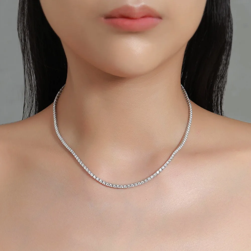 2mm, 2.5mm Real Moissanite Tennis Necklace for Women S925 Sterling Silver Full Diamond Choker Party Trendy Jewelry Gift 1 Mallzona Sca672e15c5804e16ab089fad7b336de3D 2mm, 2.5mm Real Moissanite Tennis Necklace for Women S925 Sterling Silver Full Diamond Choker Party Trendy Jewelry Gift Mallzona