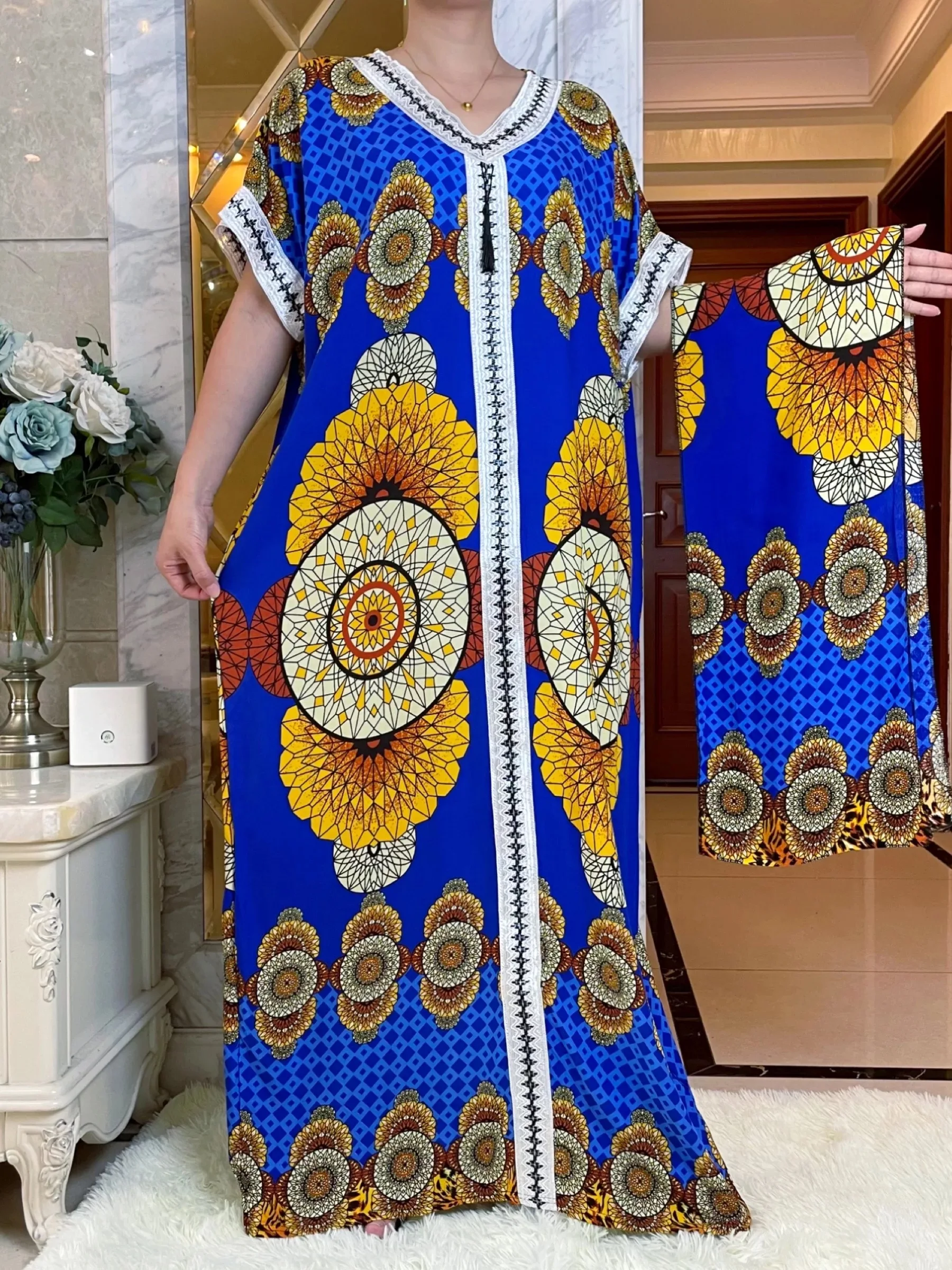 Dubai New Style Short Sleeve African Abaya Dashiki Floral Tie-dye Long Cotton Lady Elegant Summer Maxi Casual Dresses Vestidos
Dubai New Style Short Sleeve African Abaya Dashiki Floral Tie-dye Long Cotton Lady Elegant Summer Maxi Casual Dresses Vestidos