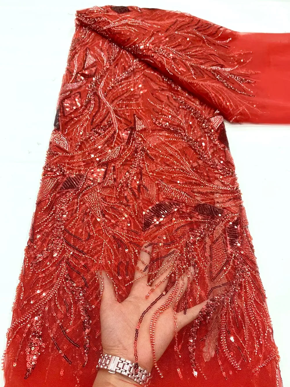 2023 New Arrival Red Color African Handmade Heavy Beads Lace Fabrics Luxury Nigerian Sequins Mesh Lace Fabric For Party Dress
2023 New Arrival Red Color African Handmade Heavy Beads Lace Fabrics Luxury Nigerian Sequins Mesh Lace Fabric For Party Dress