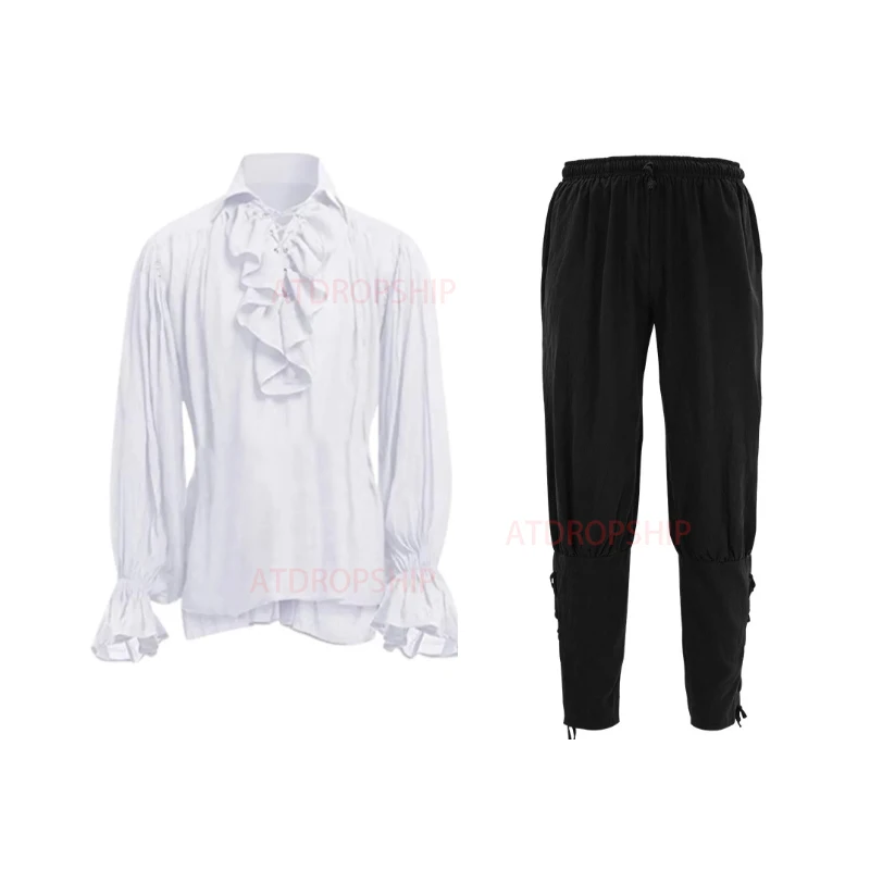 Medieval Men Shirts Ruffled Gothic Steampunk Victorian Pirate Cosplay Costume Mens Tops Pants Lacing Up Shirt Larp Vintage
Medieval Men Shirts Ruffled Gothic Steampunk Victorian Pirate Cosplay Costume Mens Tops Pants Lacing Up Shirt Larp Vintage