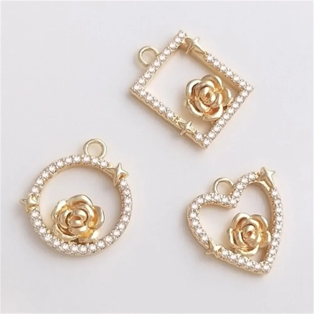 14K Gold-plated Square Round Heart-shaped Zircon Geometric Box Rose Pendant Handmade Diy Earrings Bracelet Charms Pendant K444
14K Gold-plated Square Round Heart-shaped Zircon Geometric Box Rose Pendant Handmade Diy Earrings Bracelet Charms Pendant K444