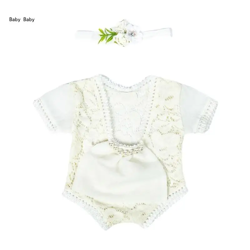 Baby Photo Costume Lace Headdress & Romper Newborn Photo Clothes Princess Outfit Q81A
Baby Photo Costume Lace Headdress & Romper Newborn Photo Clothes Princess Outfit Q81A