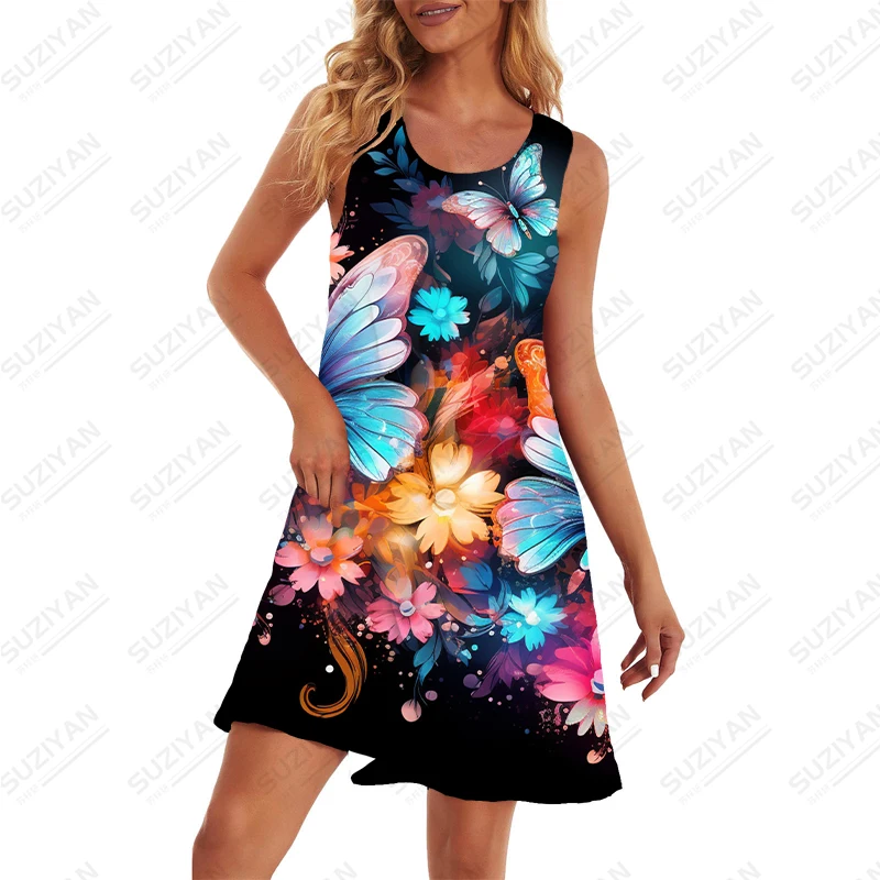 Summer new ladies sleeveless dress butterfly 3D printed lady sleeveless dress beautiful fashion casual lady cuffnsless dress
Summer new ladies sleeveless dress butterfly 3D printed lady sleeveless dress beautiful fashion casual lady cuffnsless dress