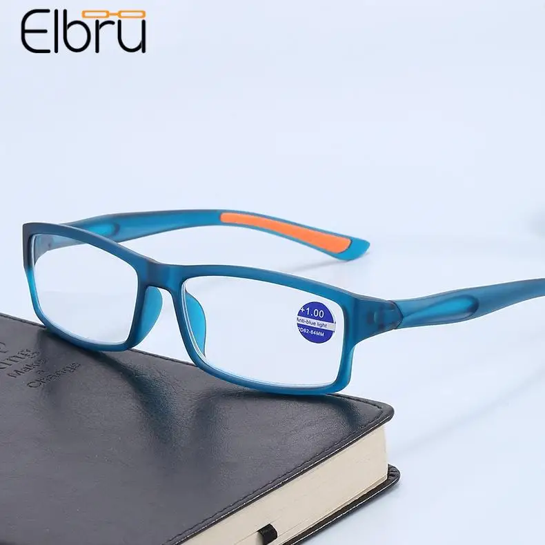 

Elbru Anti Blue Light Reading Glasses Women Men Ultralight Sports Presbyopic Eyeglasses Unisex Hyperopia Eyewear Diopters +1+2+4
