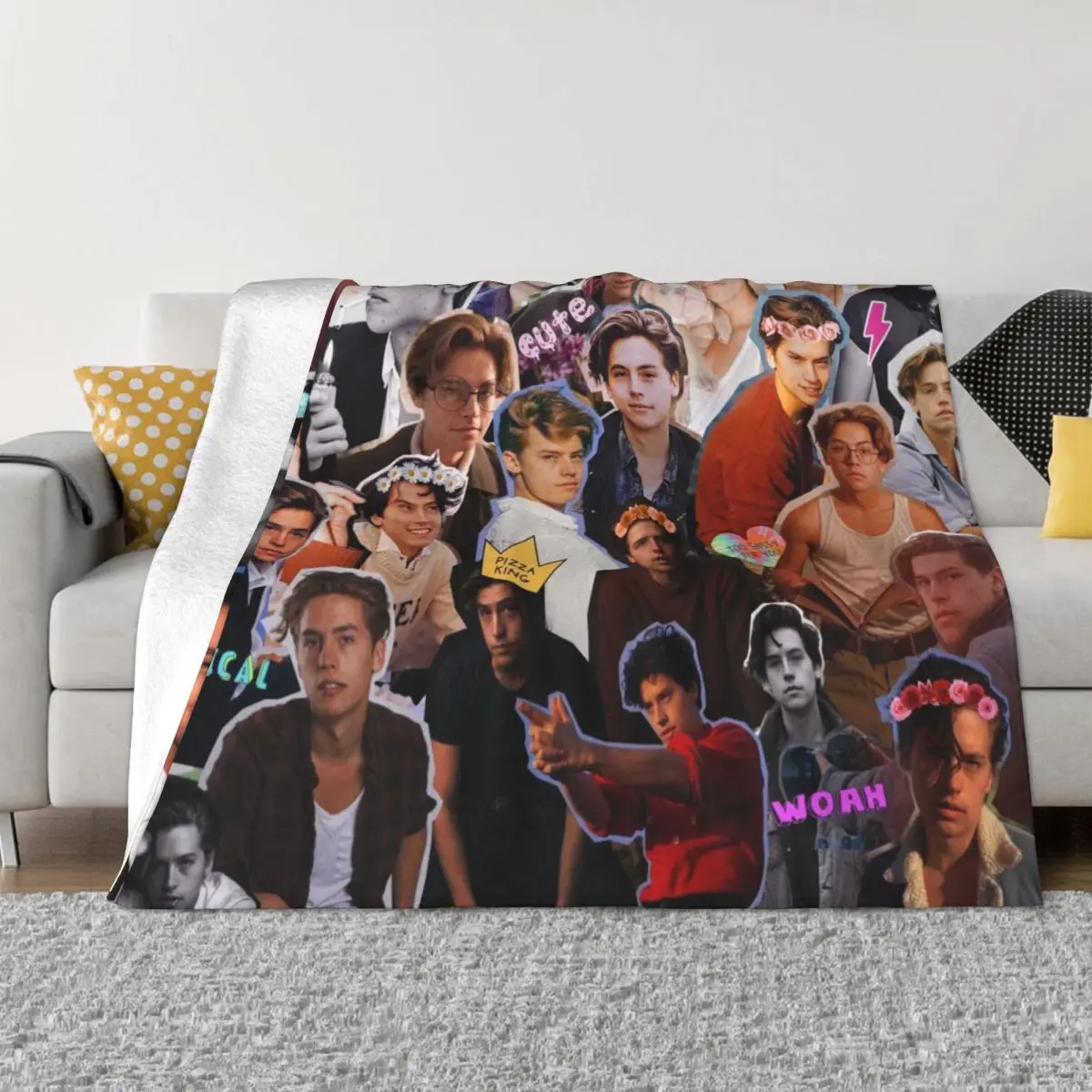 

Cole Sprouse Collage Throw Blanket Luxury St Blanket warm winter blanket Sofa Blankets