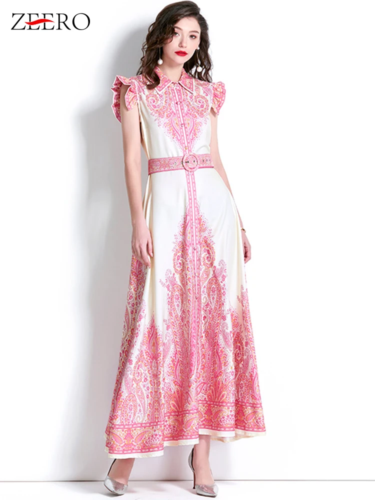 Retro Palace Women Luxury Print Ruffles Flying Sleeve Boho Belted Dress Elegant summer Long Pink Party Dress Belted Vestidos
Retro Palace Women Luxury Print Ruffles Flying Sleeve Boho Belted Dress Elegant summer Long Pink Party Dress Belted Vestidos