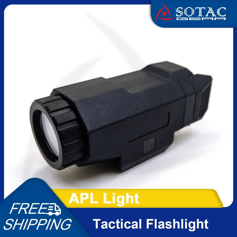 

SOTAC GEAR Tactical Flashlight APL Light White LED Fit 20mm Rail Outdoor Hunting Weapon Scout Lights